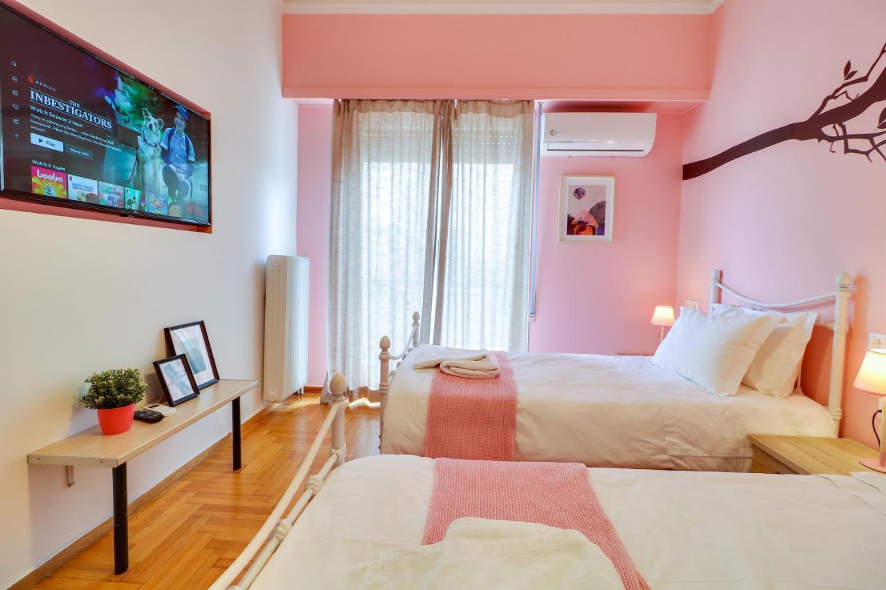 Spacious Central Flat☆3Min To Metro☆Ac|Netflix|Pc Atenas Exterior foto